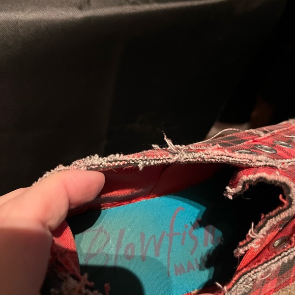 Blowfish Malibu Red Plaid woman’s size 9 flat shoes - Picture 8 of 9